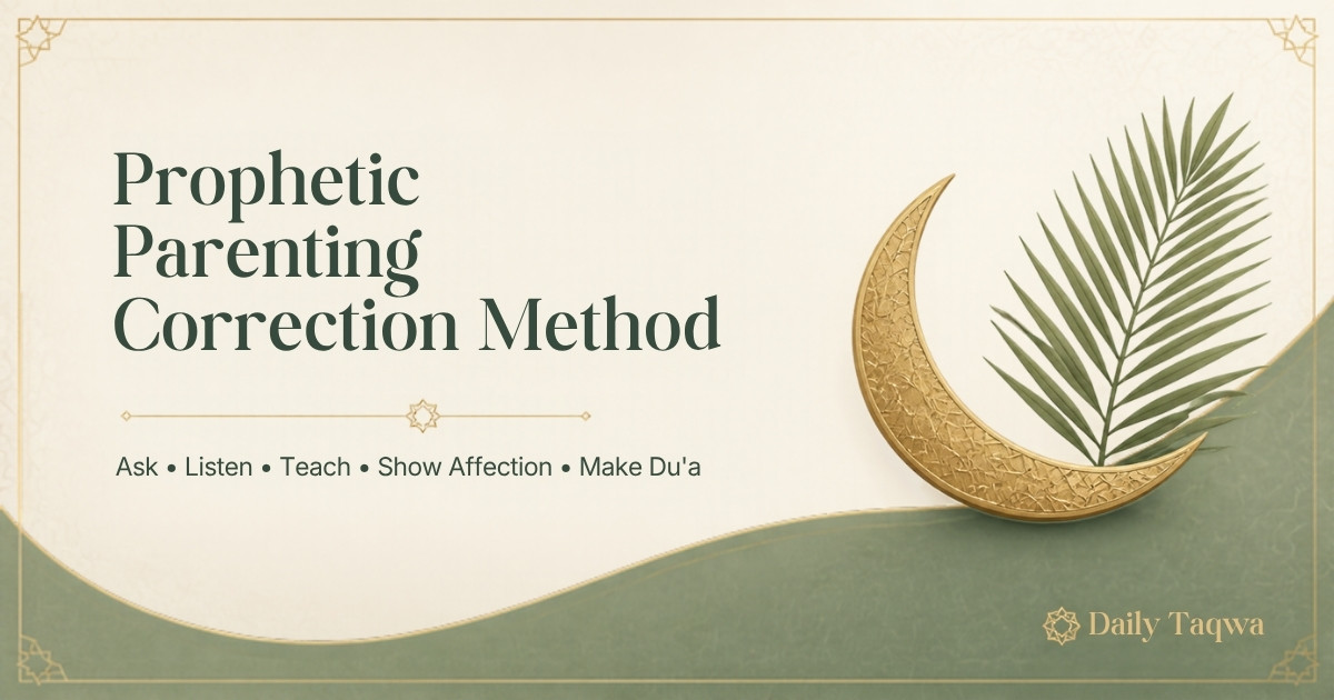 Prophetic parenting correction method: ask, listen, teach, show affection and make dua